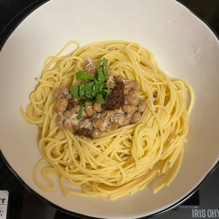 納豆梅肉パスタ